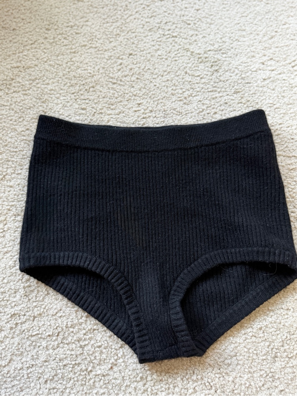 Nakedcashmere cashmere Black Ribbed High-Waist Women's Shorts Pajama